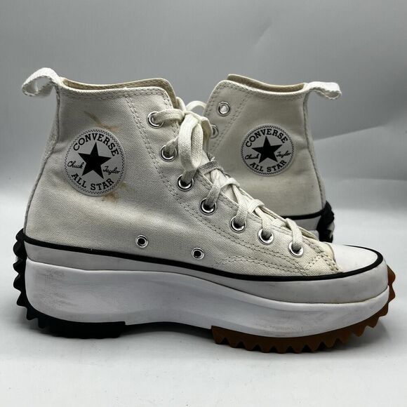 Converse Sneakers Mens 5.5 Womens 7 White Run Star Hike High Top Chuck Taylor - Picture 6 of 13